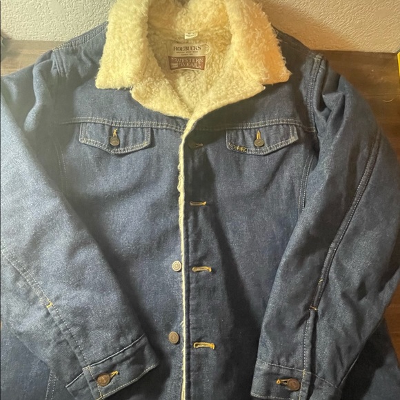 Vintage Sears Roebucks Western Wear Denim Jean Sherpa Jacket Perfect condition! - Picture 1 of 5